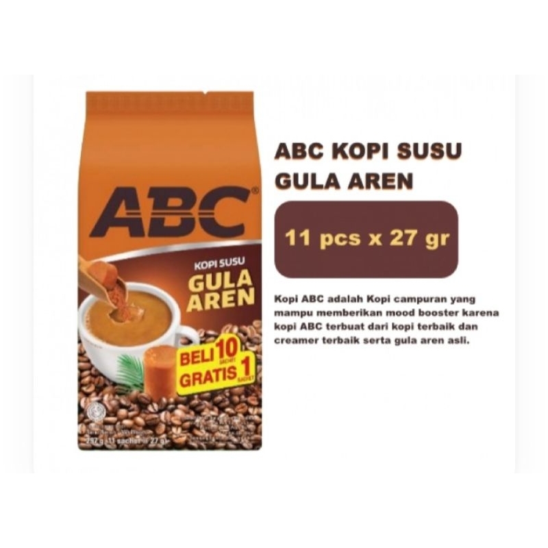 

ABC KOPI SUSU GULA AREN (BAG, 11 X 27 GR) Gula Aren Asli Mantap Kopi Susunya