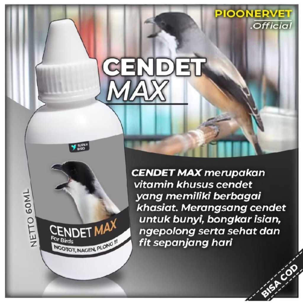 Vitamin Burung Cendet CENDET MAX Obat Vitamin Penggacor Burung Cendet Kicau Merangsang Bunyi Ngotot 