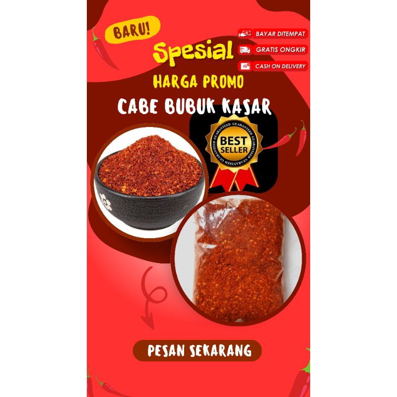 

cabe bubuk kasar aroma daun jeruk 500gram