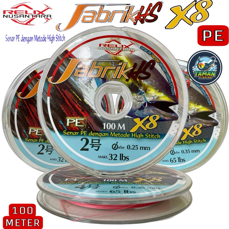 Senar Pancing PE Relix Nusantara JABRIK HS Pe X8 100Meter