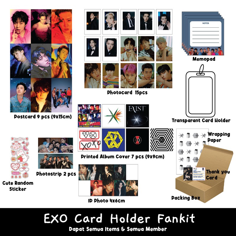 EXO Card Holder Fankit - dapat semua items - EXO Photocard
