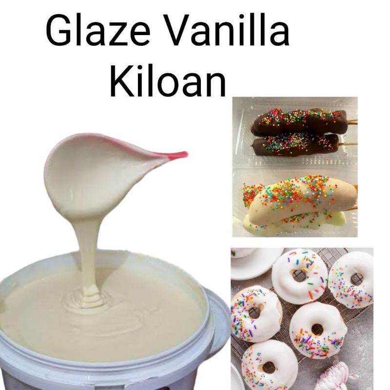 

GLAZE VANILLA GLAZE DONAT TOPPING OLESAN GLAZE CAIR WHITE