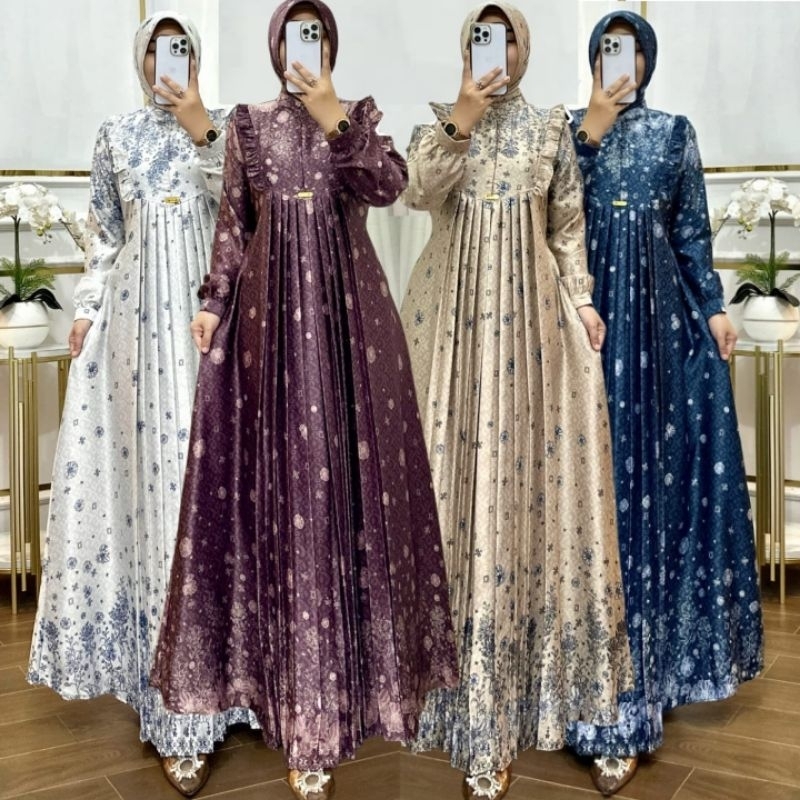 ZALETA GAMIS SET JILBAB 100% PREMIUM ORI BAHAN DIOR SILK