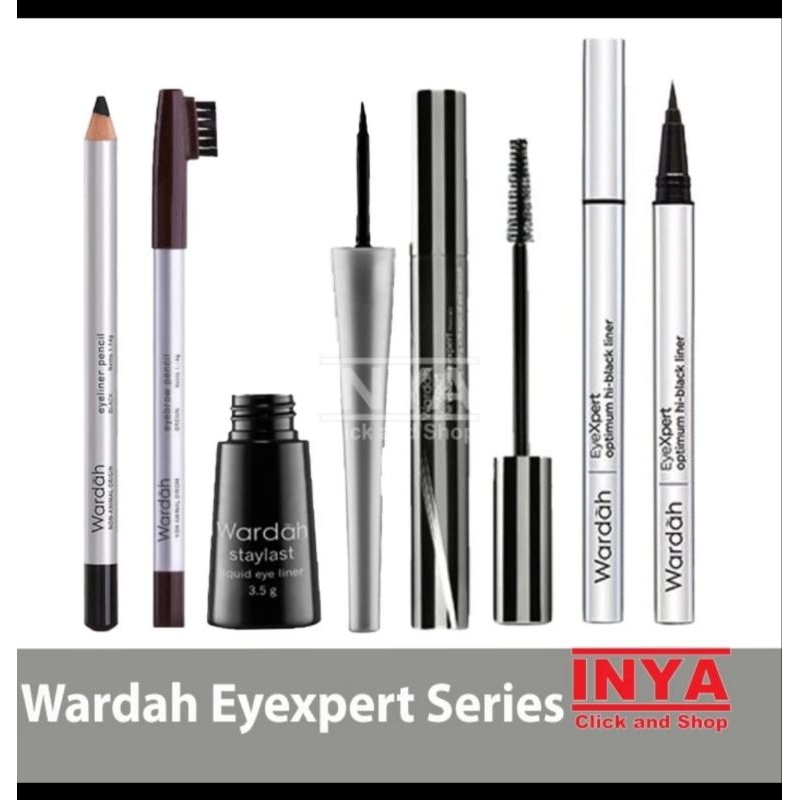 wardah Eyexpert series eyeliner pencil maskara-pencil alis-eyeliner black