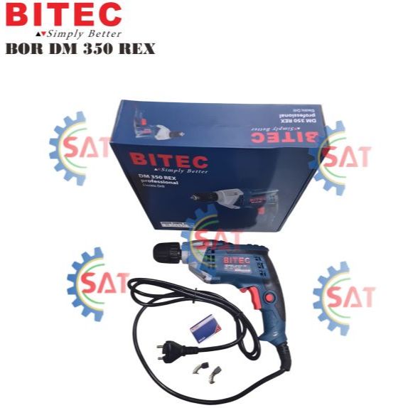 MESIN BOR TANGAN 10 MM BITEC DM 350 REX, DRILL BITEC DM 350 REX