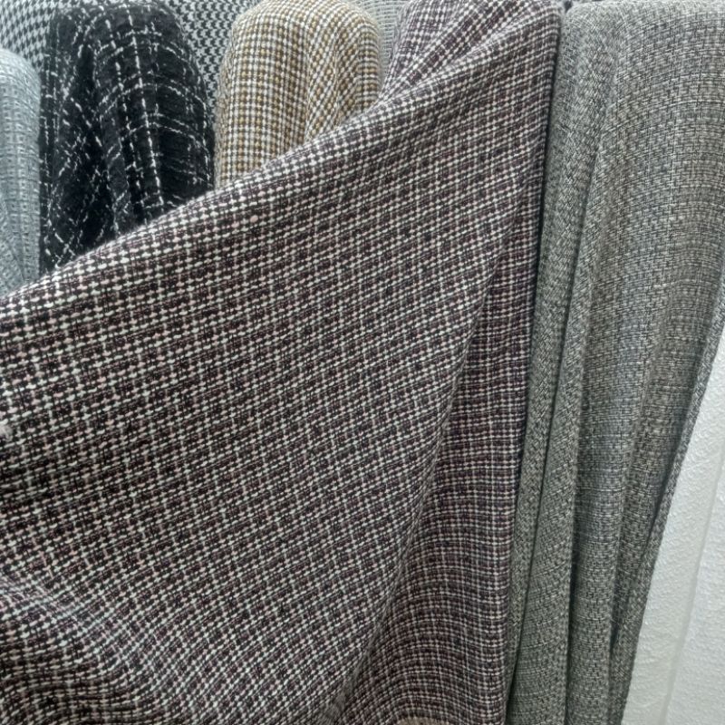 Bahan kain tweed chenel kain tweed premium tweed semi wool import