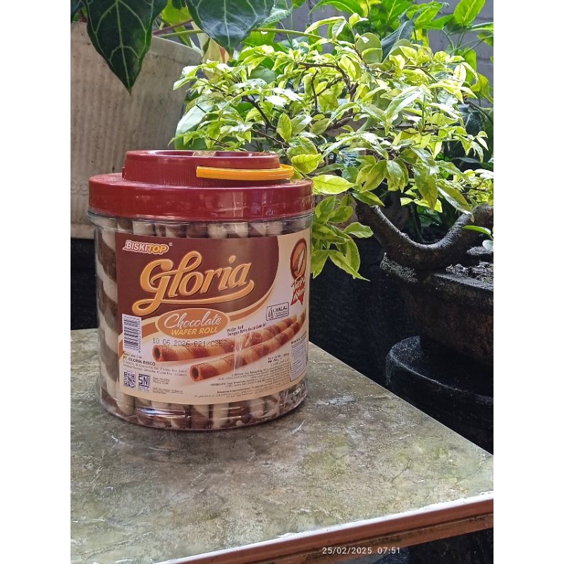 

Biskitop Gloria Wafer Roll Chocolate 500 g Astor Biscuit Stik Coklat