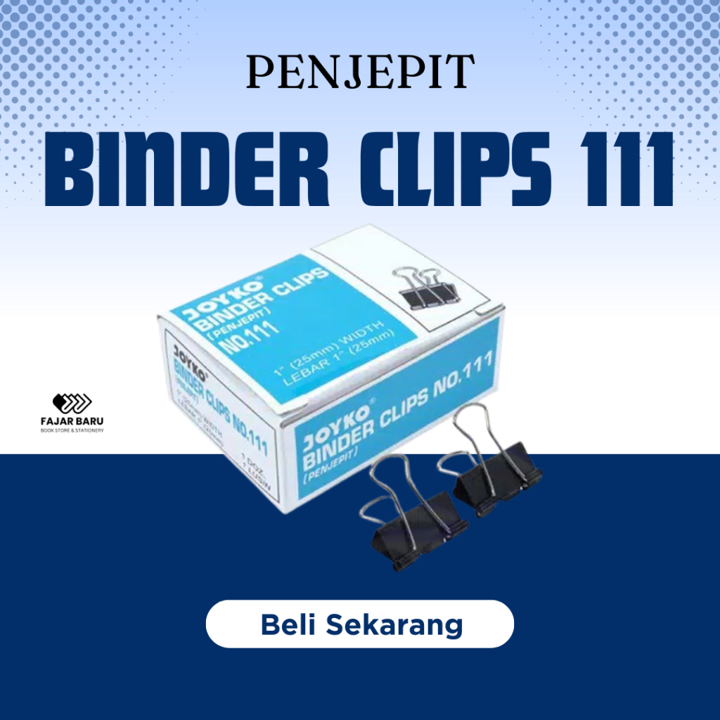 

[ BOX / ISI 12 ] BINDER CLIPS NO. 111 (25MM) / PENJEPIT KERTAS KECIL/ PENJEPIT BINDER / KLIP KERTAS