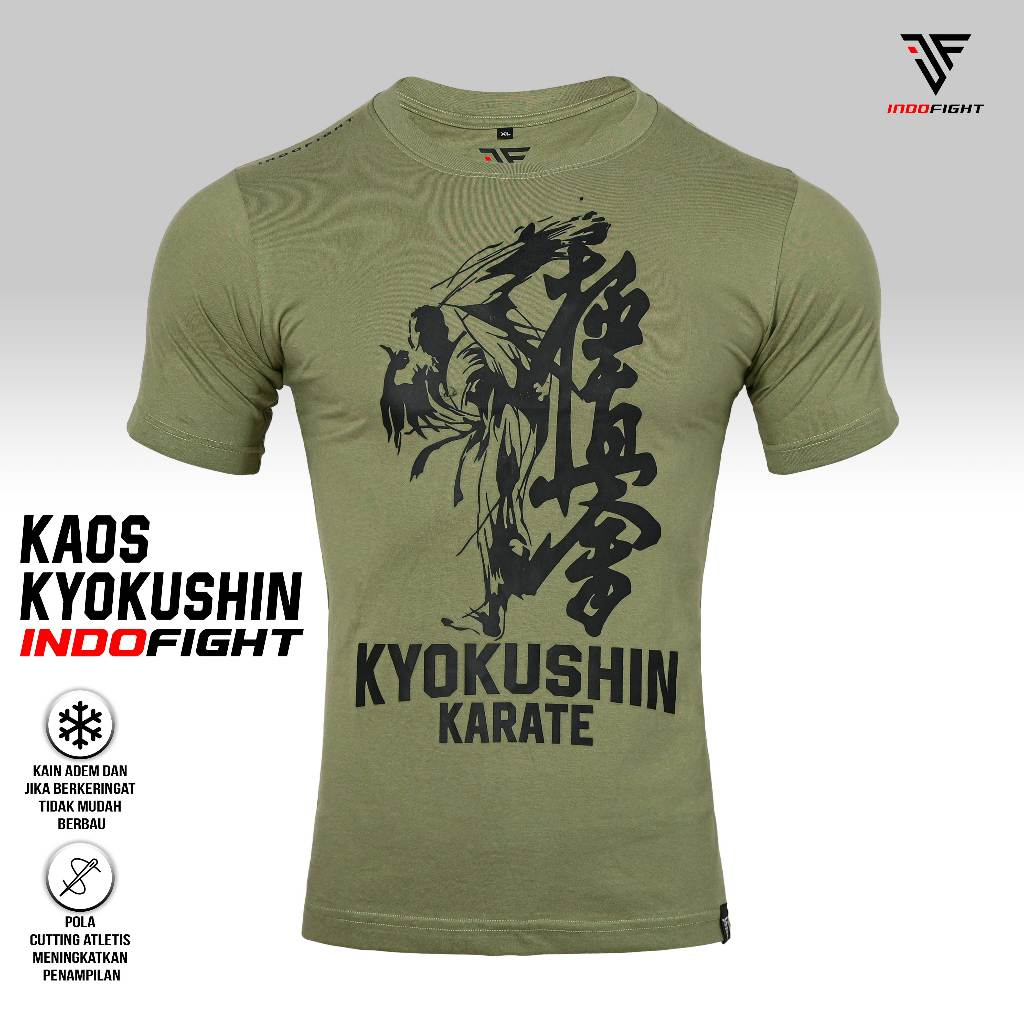 Kaos Karate Kyokushin Indofight T-shirt Kyokushin Baju Kyokushin Kaos Olahraga Karate Kyokushin Appa