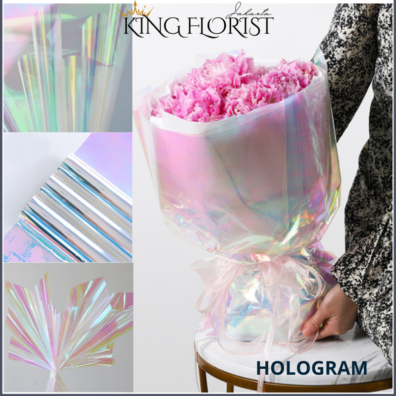 

20 LEMBAR Kertas Buket Cellophane Hologram 6045