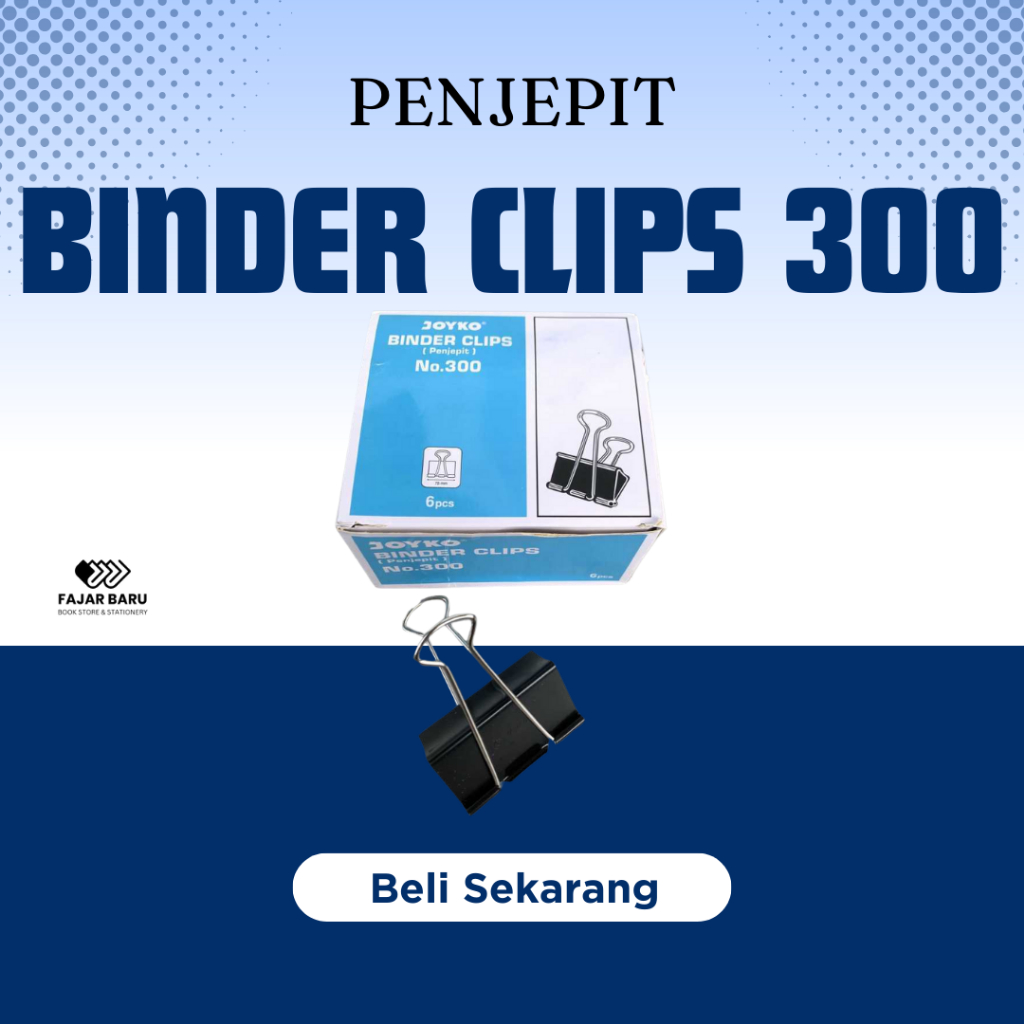 

[ BOX / ISI 12 ] BINDER CLIPS NO. 300 (75MM) / PENJEPIT KERTAS KECIL/ PENJEPIT BINDER / KLIP KERTAS