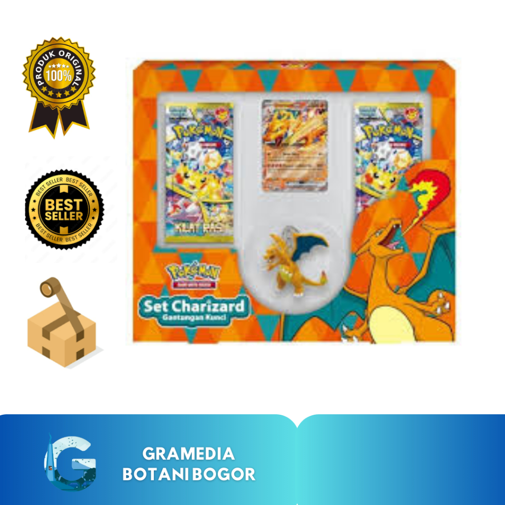 Gramedia Bogor - Pokemon Game Kartu Koleksi Set Charizard Keychain Sv8Spkp