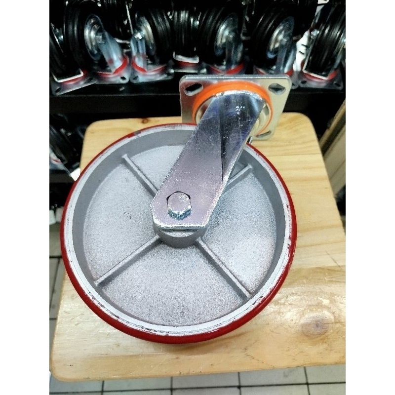 RKS - Roda 8" inch heavy Duty PUCI Moldon Hidup Mati Rem Double bearing caster Roda troli 8 inch ( B