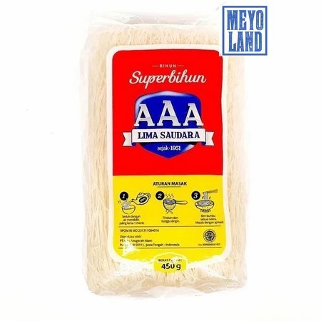 

Bihun AAA 450gr Super Bihun AAA Lima Saudara 450GR Bihun aa Bihun Kering Bihun Mentah