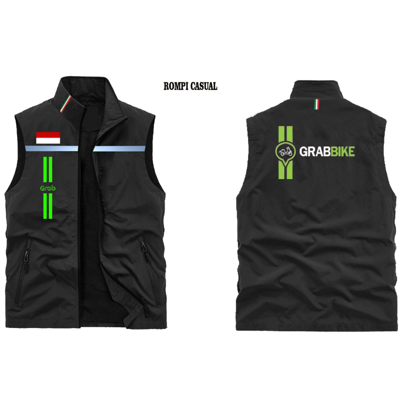 Rompi Vest Driver Ojol | Rompi Skotlet Safety Custom Ojol GB | Jaket Driver GB Ojol | Rompi Kasual |
