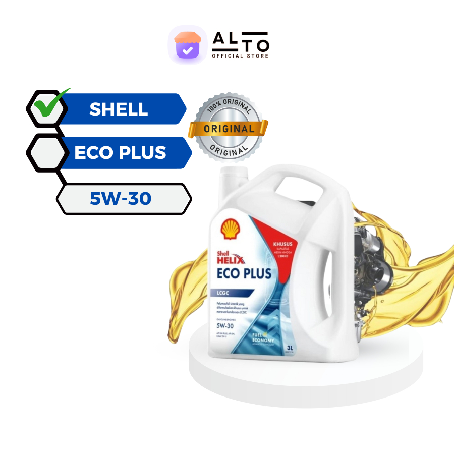 Oli Mobil Shell Eco Plus 5W-30 LCGC Galon [3Liter]