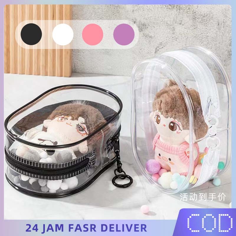 Keychain Bag Pvc Oval Pouch Keychain Bag Pvc Transparant Doll Waterproof Pouch Boneka Pvc Tahan Debu
