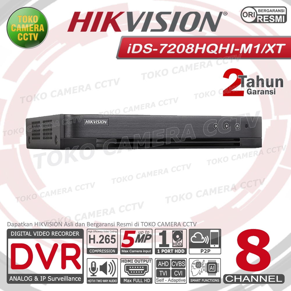 DVR HIKVISION 8CH 8 CHANNEL RECORDER CCTV 5MP 3K ACUSENSE