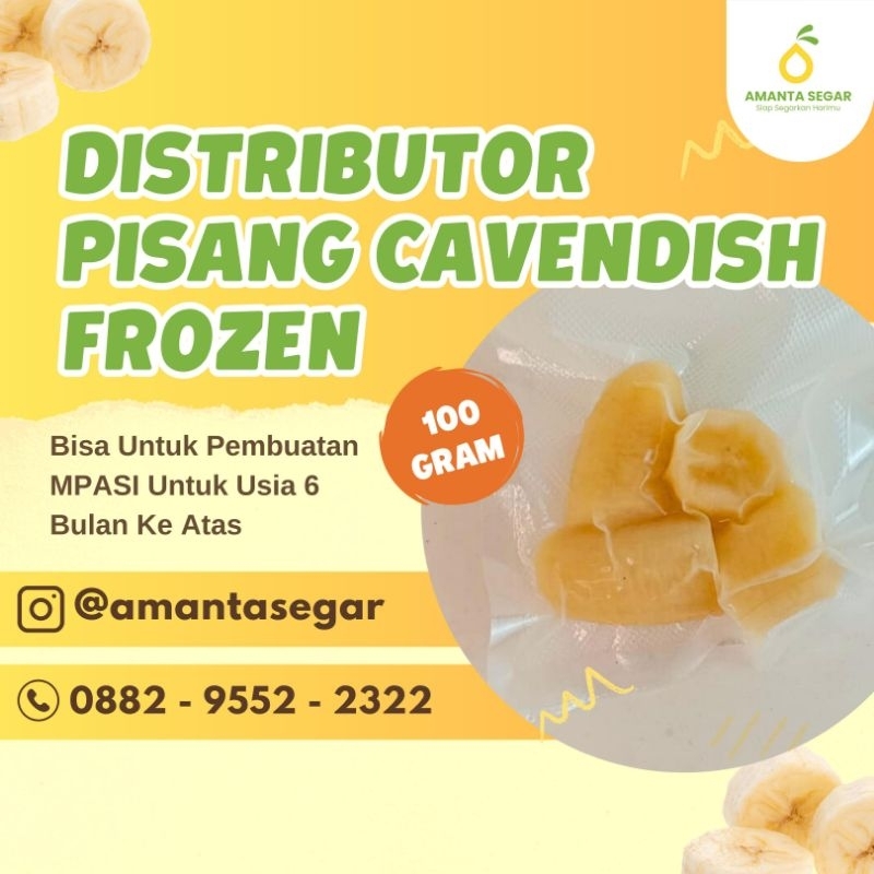 

Pisang Cavendish Beku Freshly Frozen 100gr Cocok untuk MPASI/Jus/Smoothies