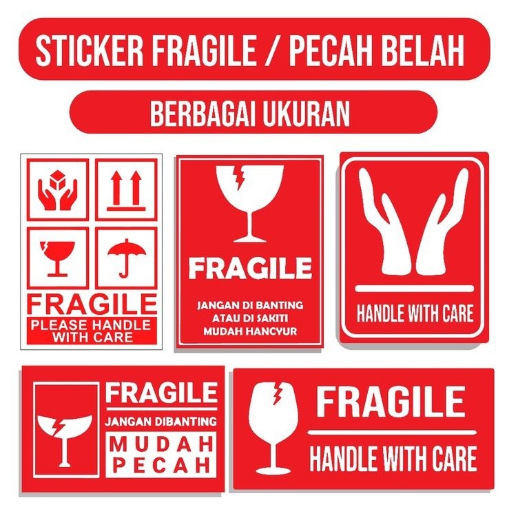 

CETAK STIKER FRAGILE STIKER JANGAN DIBANTING ISI 20PCS/PACK