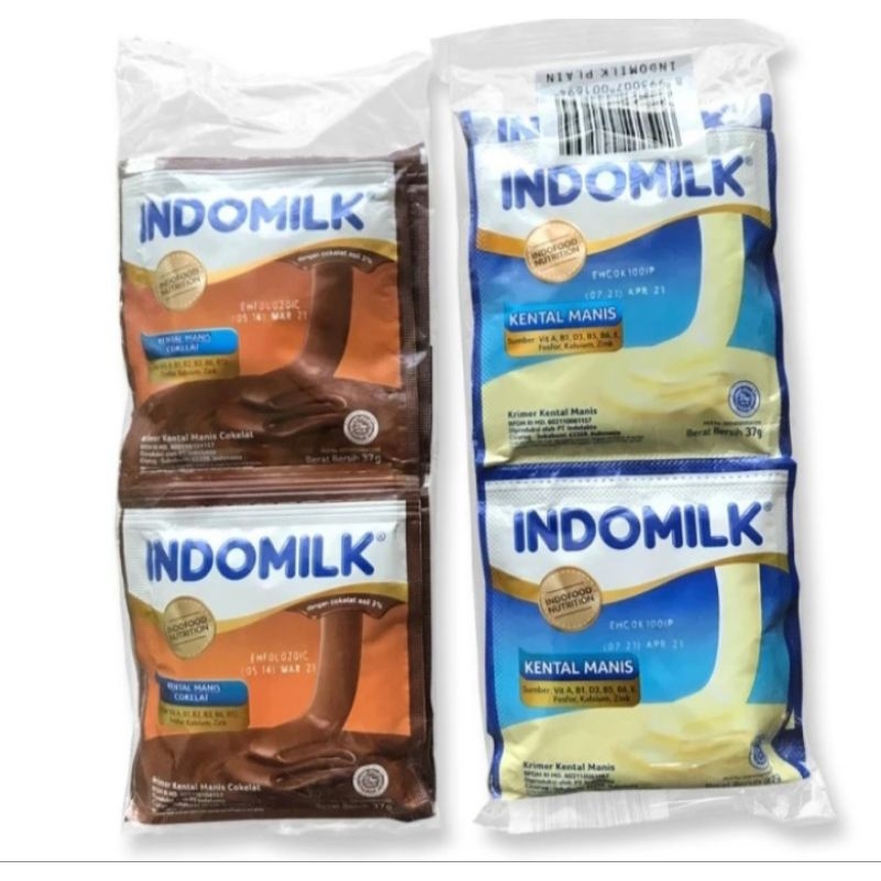 

[GRATIS ONGKIR] Susu Kental Manis Indomilk sachet plan&coklat 37rg 1 rencrng isi@6 pcs