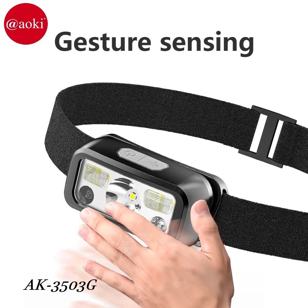 Aoki Senter Kepala Mini Dengan Sensor Indikator Gerak AK-3503G