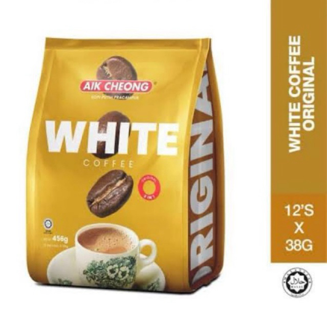 

aik cheong kopi putih / white coffee / cappucino / mocha / caramel macchiato isi 12 sachets