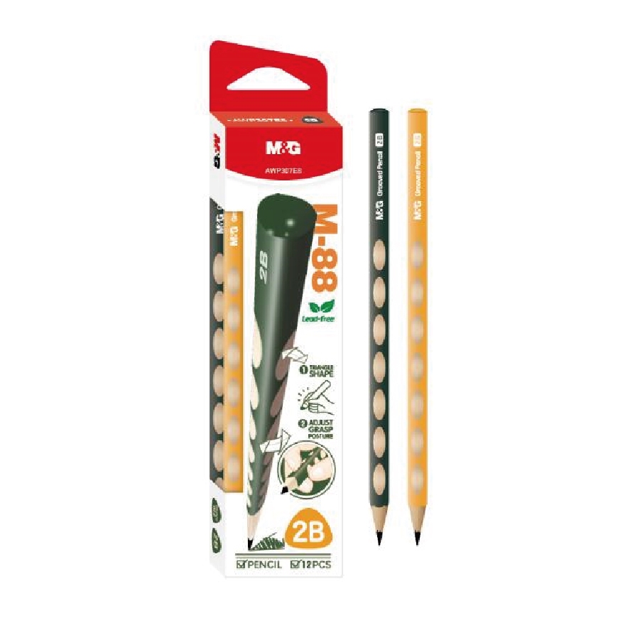 

Pensil Triangle Grooved Grip 2B M-88 M&G