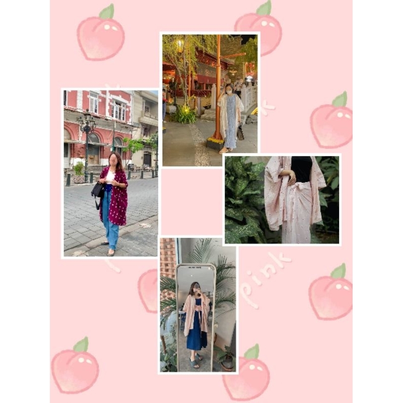 Outer Arunika Motif.idn. Outer Panjang. Berkain. Jumputan handmade. Asli Jogja. Preloved. Hijab Frie