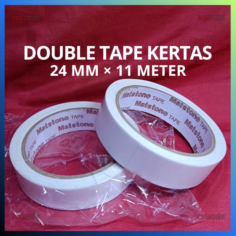 

Double Tape Kertas 24mm x 11 Meter / Double Tip Kertas 1inch / 24 mili x 11 meter (24mm)