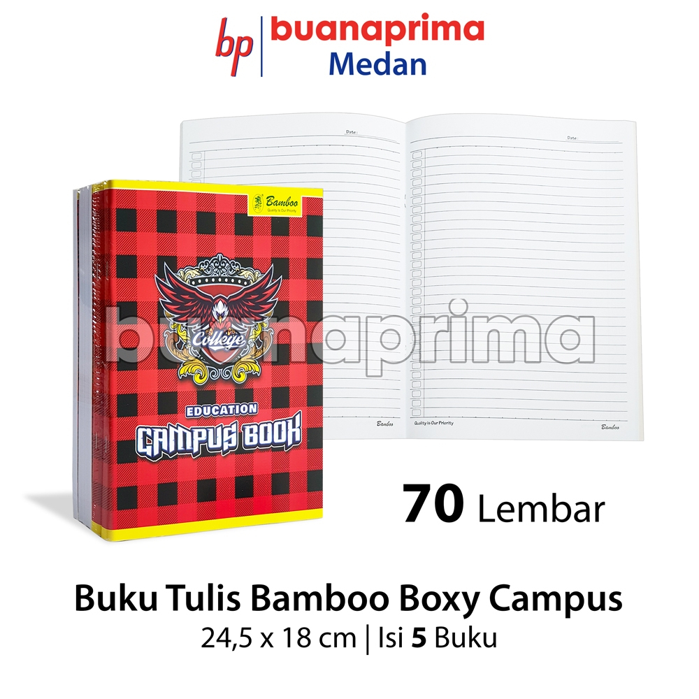 

Buku Tulis PANJANG CAMPUS BAMBOO 70 Lembar Boxy isi 5 Buku Sekolah Notebook B5