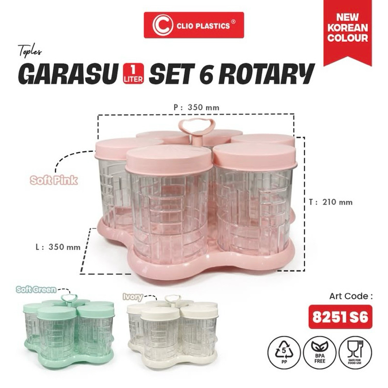 TOPLES BERPUTAR set 5 Toples // Rotary nampan putar Plastik Akrilik