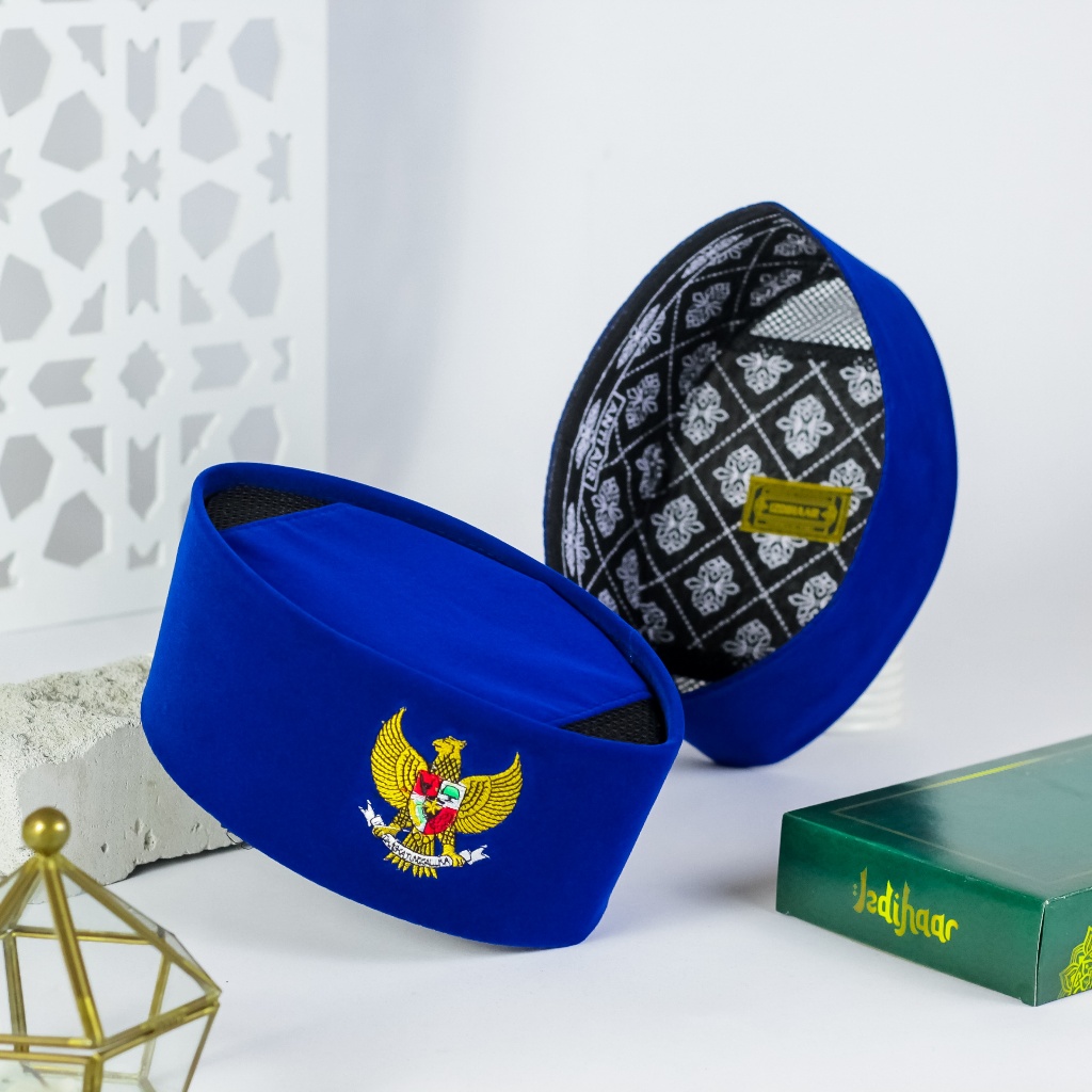 Peci Songkok Kopiah Garuda Biru AC Anak & Dewasa - Nyaman & Elegan | Bisa COD