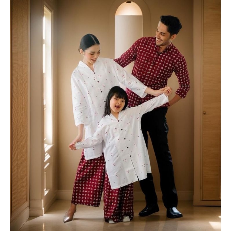 SIMI - Couple Keluarga Lebaran Set Tunik dan kulot Etnik dan kemeja ukuran S M L XL XXL XXXL 4L 5L (