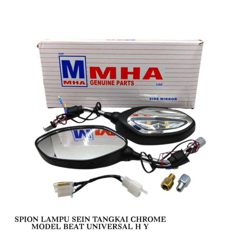 Kaca Spion Lampu Sen Tangkai Chrome Model Beat Universal Motor Yamaha Honda/Kaca Spion Motor Honda D