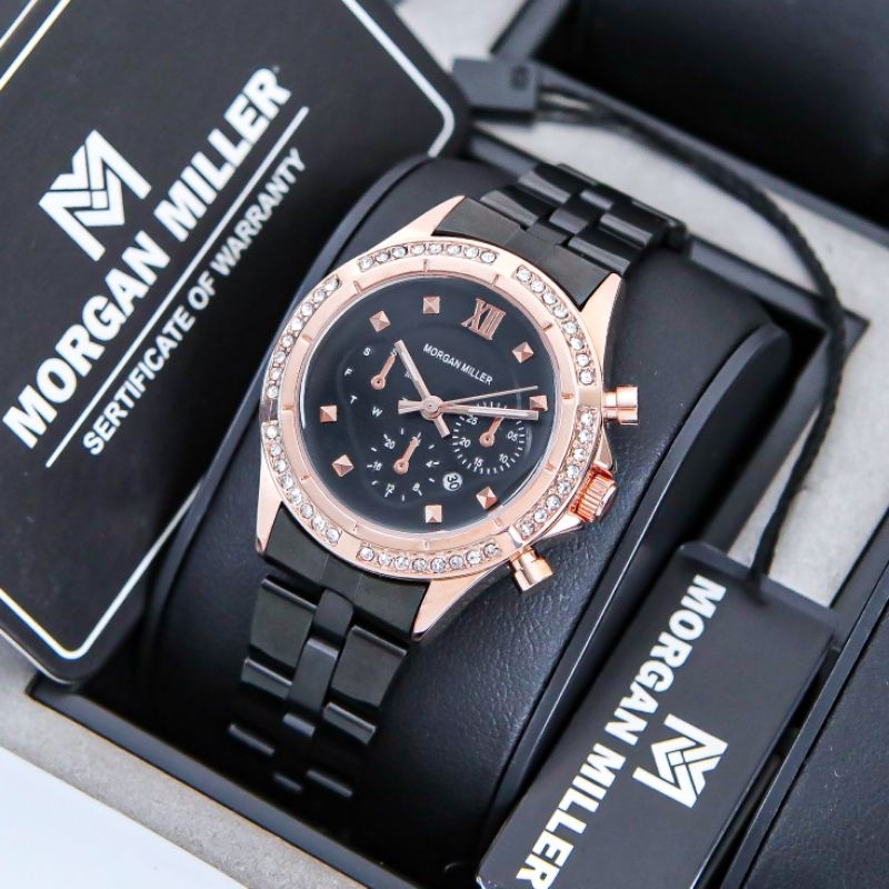 Morgan Miller MM05 Jam Tangan Wanita Diamond Original Cod Rantai Stanliess Water Resist