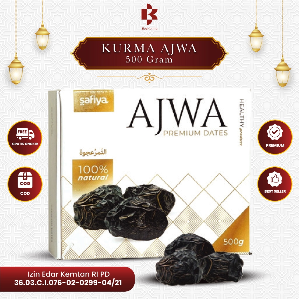 

Kurma Ajwa 500 gr Kurma Nabi Premium Oleh Oleh Haji Umroh