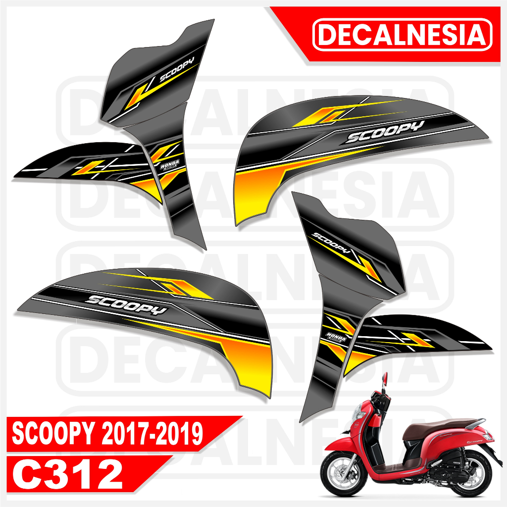 Stiker Scoopy Esp 2017 2018 2019 Striping Sticker Motor Simple Modif Road Race Aksesoris C312