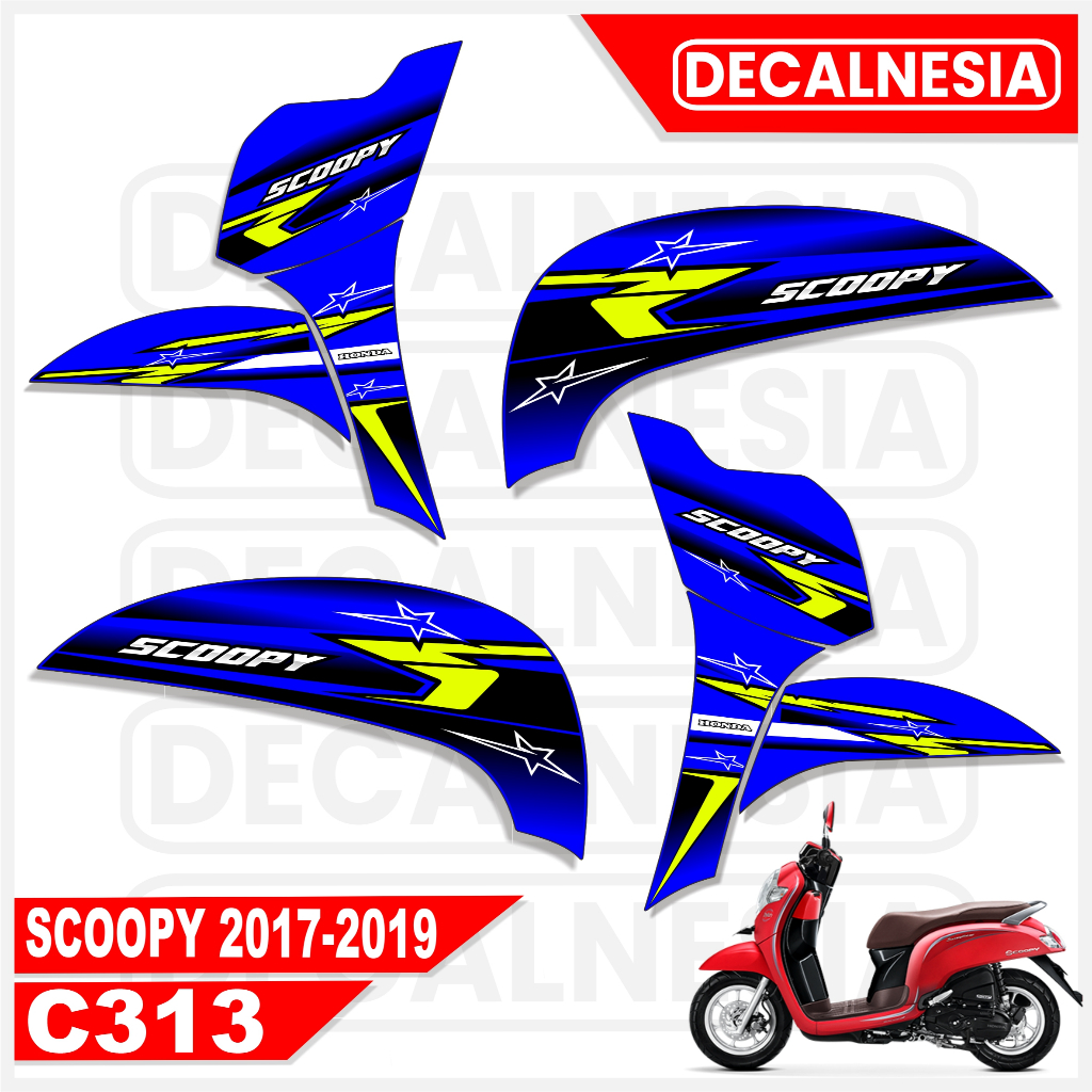 Sticker Striping Scoopy Esp 2019 2018 2017 Stiker Motor Variasi List Skotlet Racing Modif C313