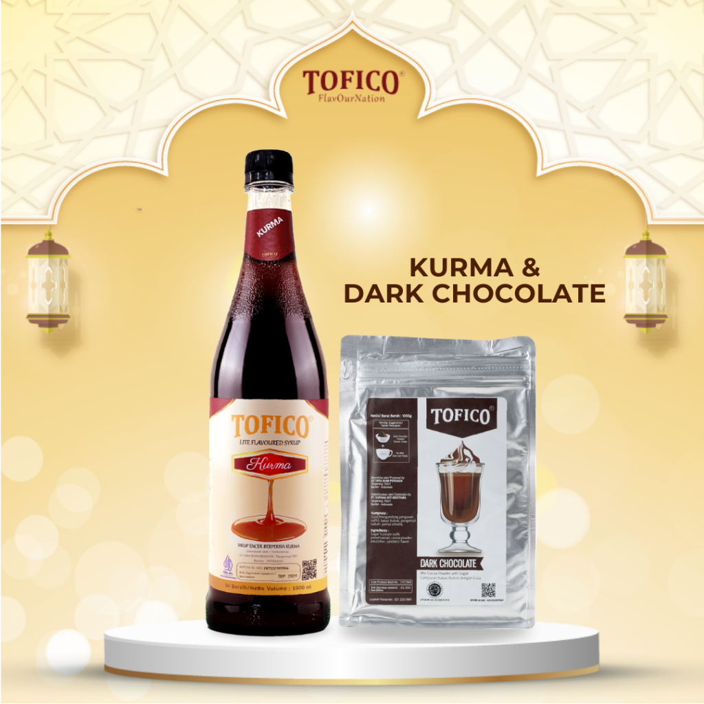 

PAKET SPECIAL RAMADAN Tofico Syrup Kurma 1L + Dark Chocolate Powder 1Kg