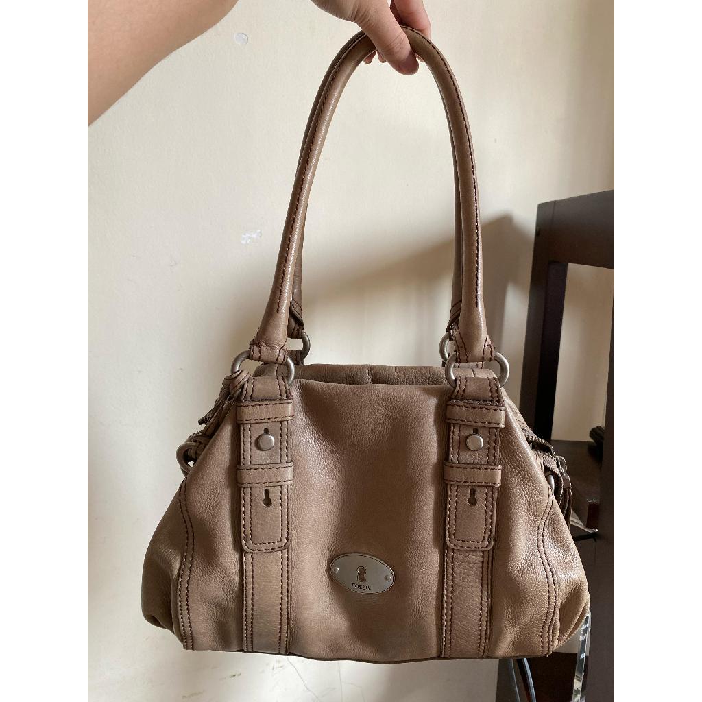 Preloved Tas Fossil Maddox Warna Taupe  (BAG ONLY alias  CUMA TAS) Bisa Split Payment Biar Lebih Mur