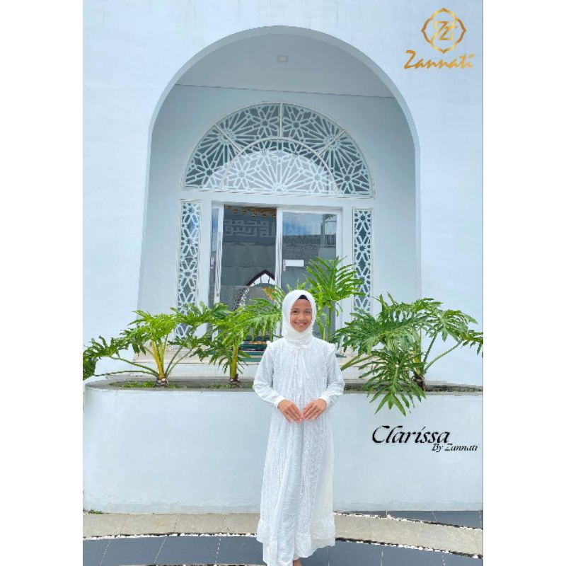 Gamis Anak Gamis Anak Tangggung Gamis Outer Polo Linen mix Brukat  Lebaran 2026