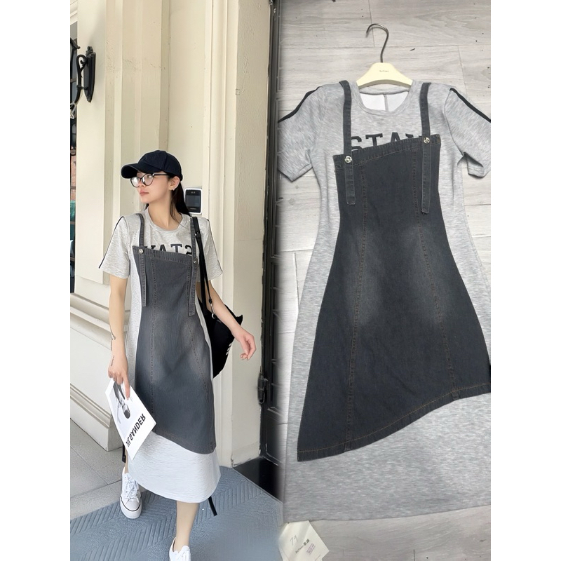 Dress kaos kombi jeans GZ