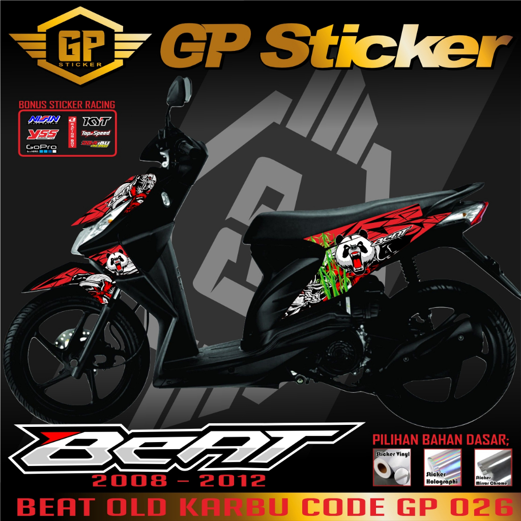 (COD)STRIPING MOTOR HONDA BEAT CARBU DESAIN RACING DAN BEAT KARBU VARIASI PANDA RACING GP 026