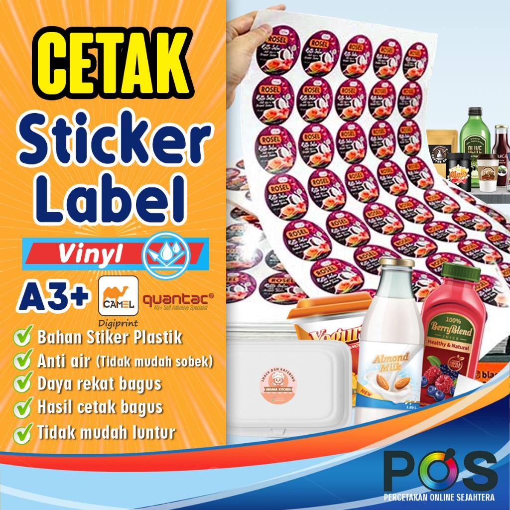 

CETAK STIKER LABEL / PRINT STIKER VINYL / STIKER KEMASAN PRODUK