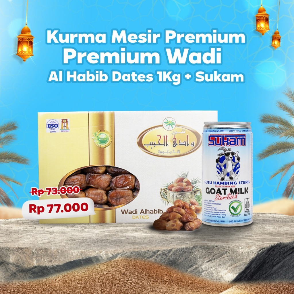 PAKET BUNDLING - Kurma Mesir Premium Wadi Al Habib Dates 1Kg + Sukam