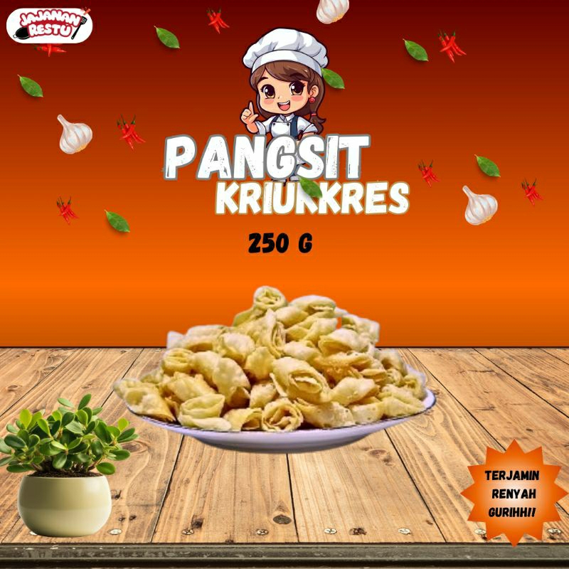 

Pangsit kriukkres aneka rasa gurih renyah kemasan 250G