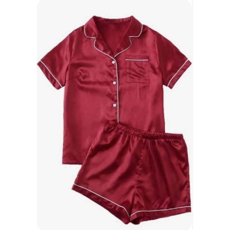 Piyama Satin Polos / Piyama Set Satin Premium