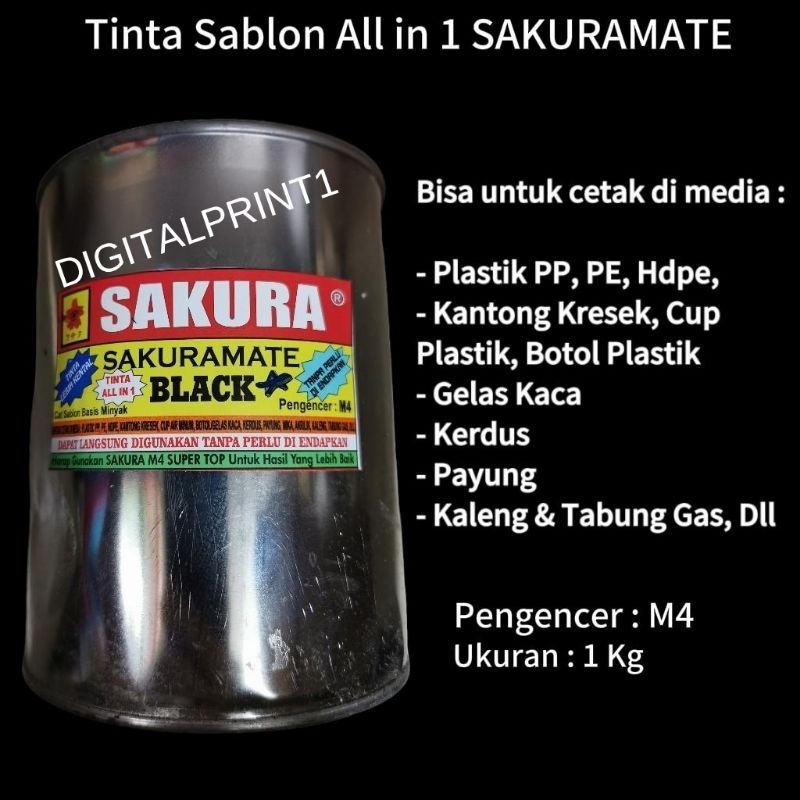 

Tinta sablon Merk SAKURAMATE All in 1 warna HITAM