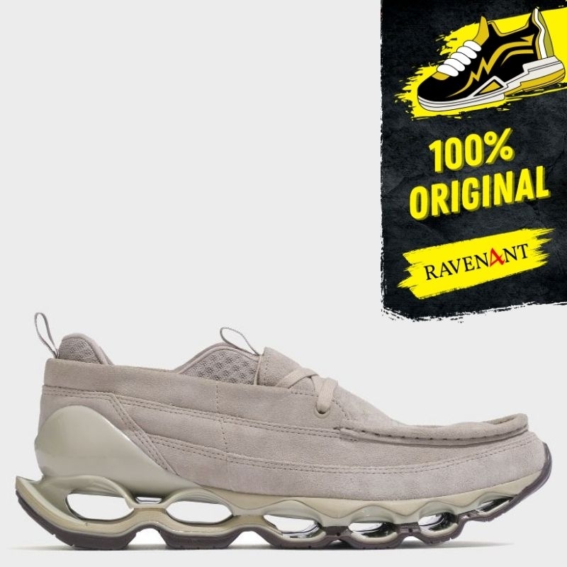 MIZUNO Wave Prophecy Moc Sandpaper Taupe ORIGINAL - Sepatu Sneakers Moccasin Pria/Wanita